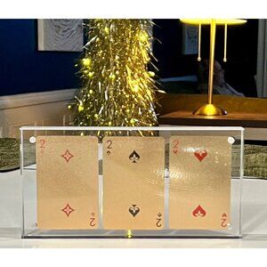 Louis Vuitton Gold Foil Damier #2 x 3 Playing Card Set